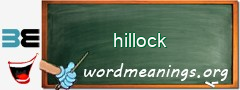 WordMeaning blackboard for hillock